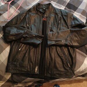 Vintage leather motorcycle jacket